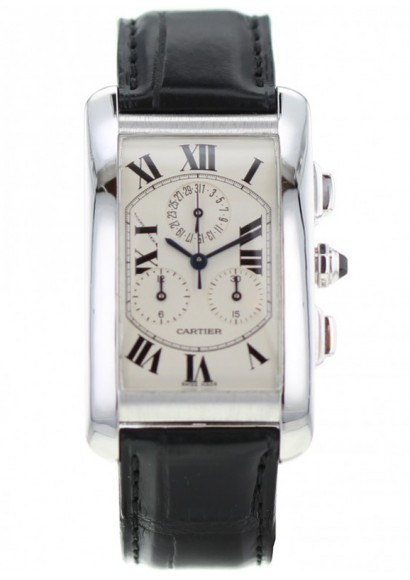 cartier tank americaine chrono oro bianco