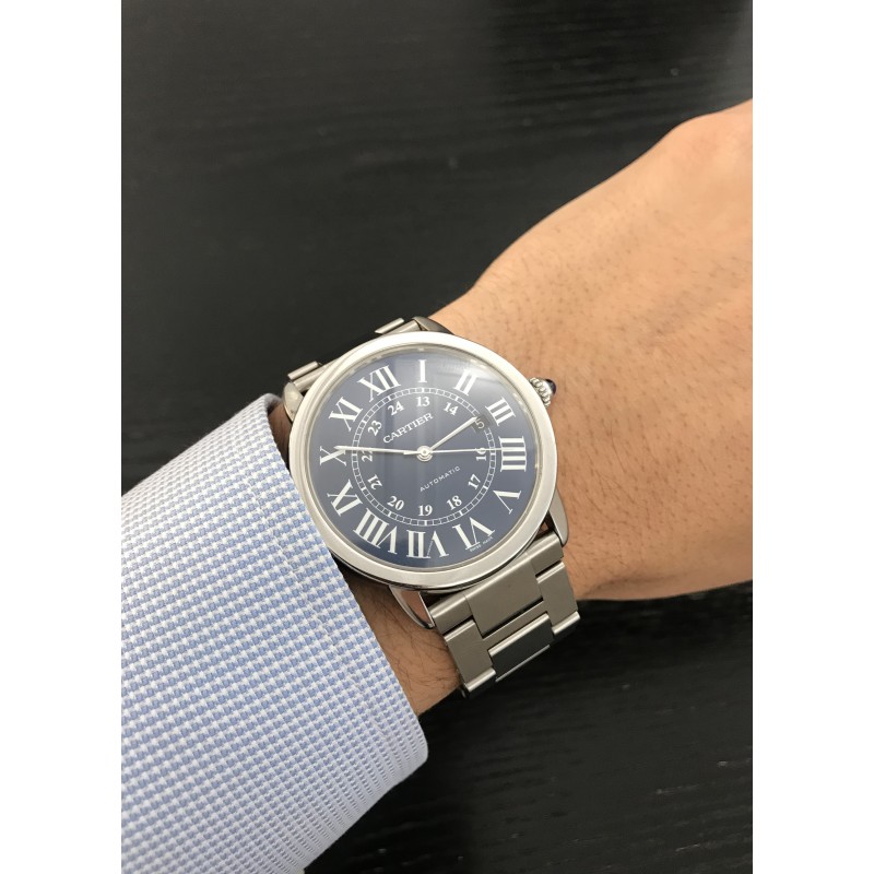 Cartier ronde 2025 solo blue dial