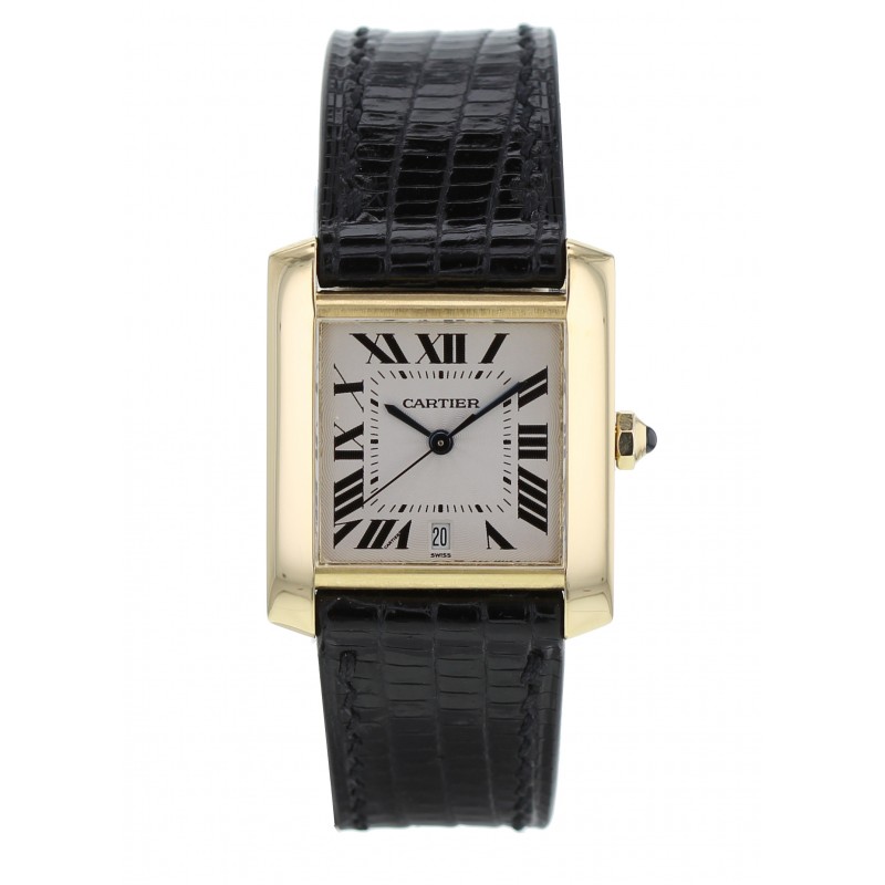 cartier tank francaise gold leather strap