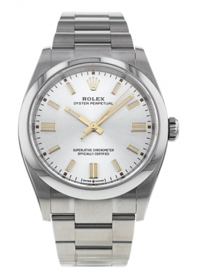  Oyster Perpetual silver dial New 124300