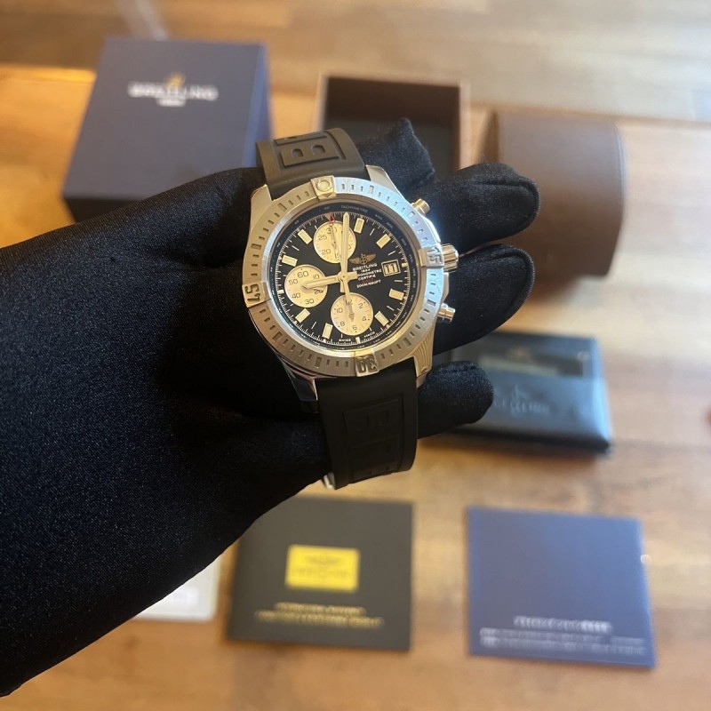 Breitling colt chronograph rubber strap sale