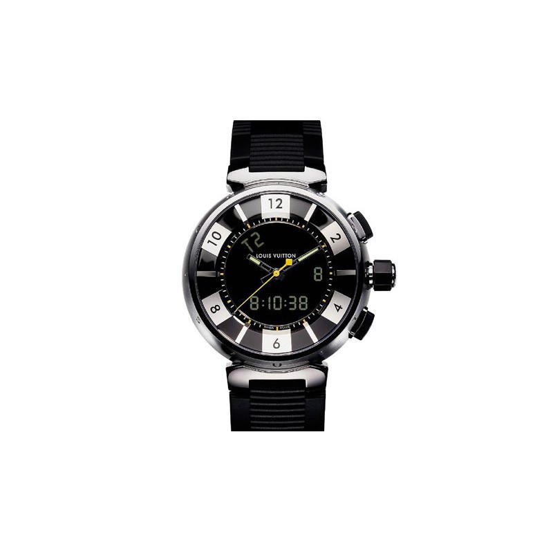 Louis Vuitton Tambour in Black Quartz Q118F1 Analog Digital Bracelet Mens  Watch