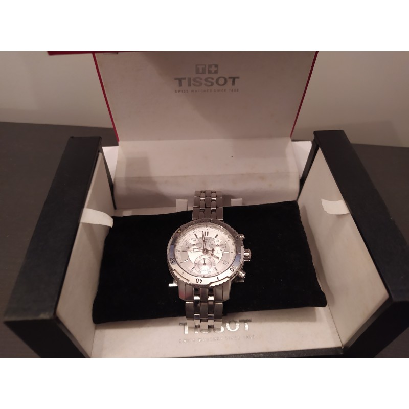 Tissot Men's T0674171103100 PRS 200 Silver Chronograph Dial Watch :  : Fashion