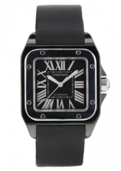 cartier santos 100 black ceramic