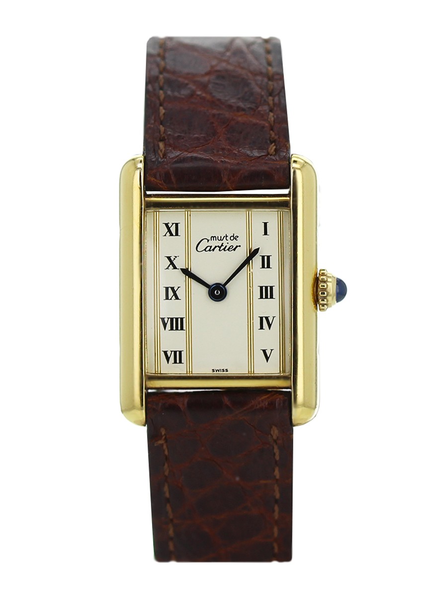 cartier paris vermeil tank quartz