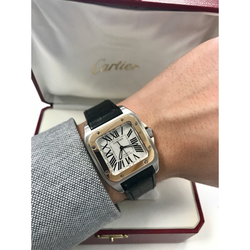 cartier santos 100 medium strap size