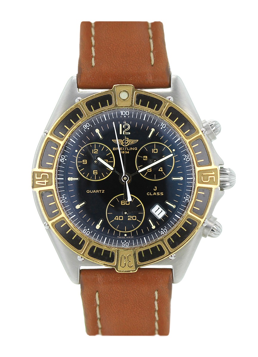 Breitling J Class Quartz Steel & 18K Gold Black Dial Ref.D53067 for $2,064  for sale from a Trusted Seller on Chrono24