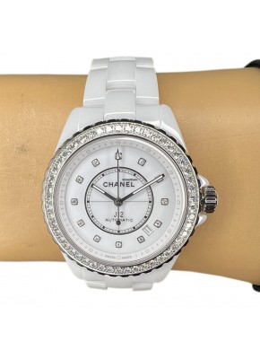  J12 Calibre 12.1 38 Mm White Ceramic + Diamond Bezel H7189